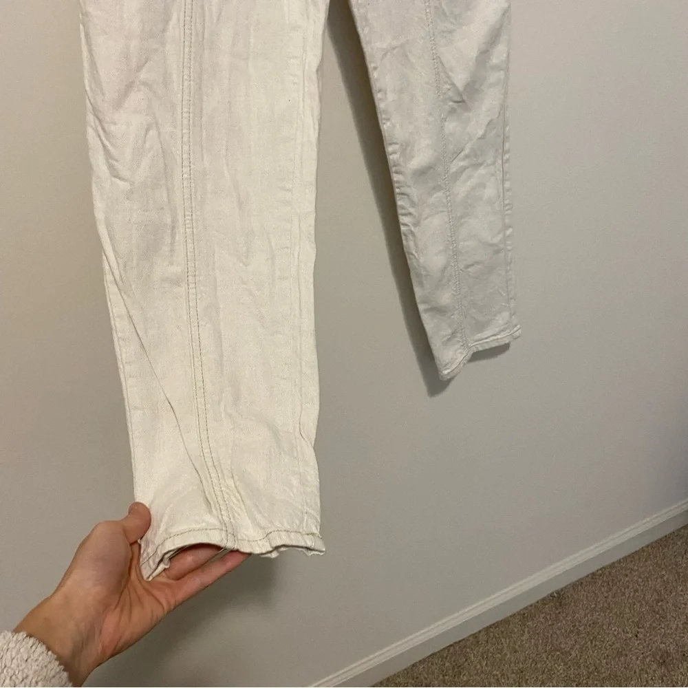 We the Free Off-White Pants with Gold Stitching
